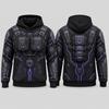 Sweat à capuche Cyber Armure Futuriste Homme Noir Impression Sublimation 3D Graphique Plat Pull Sweatshirt Techwear Streetwear