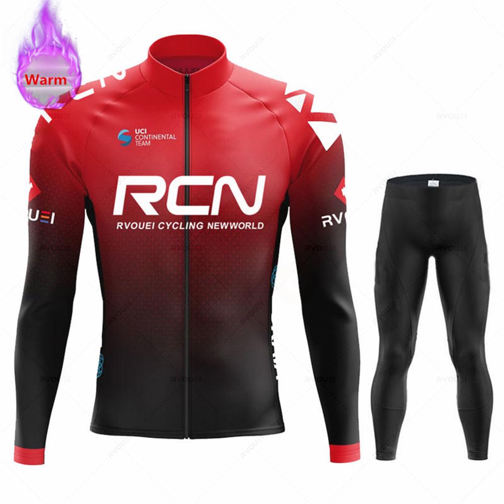 2026 Rcn Team Winter Thermal Fleece Cycling Jersey Set New MTB Bicycle Clothes Maillot Ropa Ciclismo Long Sleeve Bike Clothing