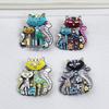 Creative Cartoon Cat & Flower Brooch - Cute Drip Oil Animal Badge & Alloy Ornament