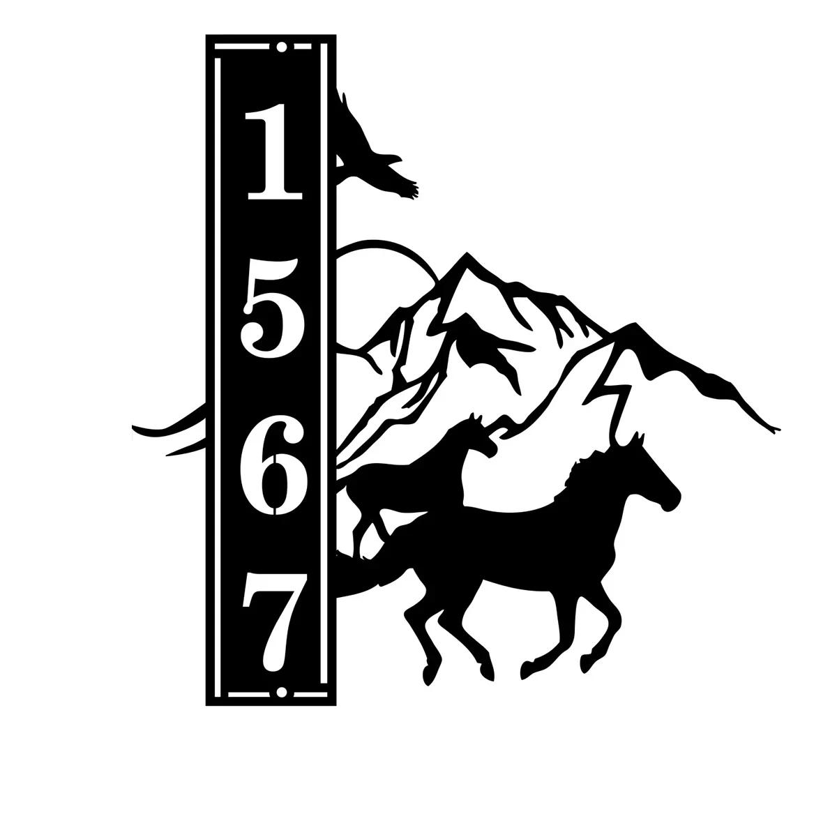 Metal Sign Horse Rustic Farmhouse Wall Decor Personalized Address Country Western Ranch Home Gift