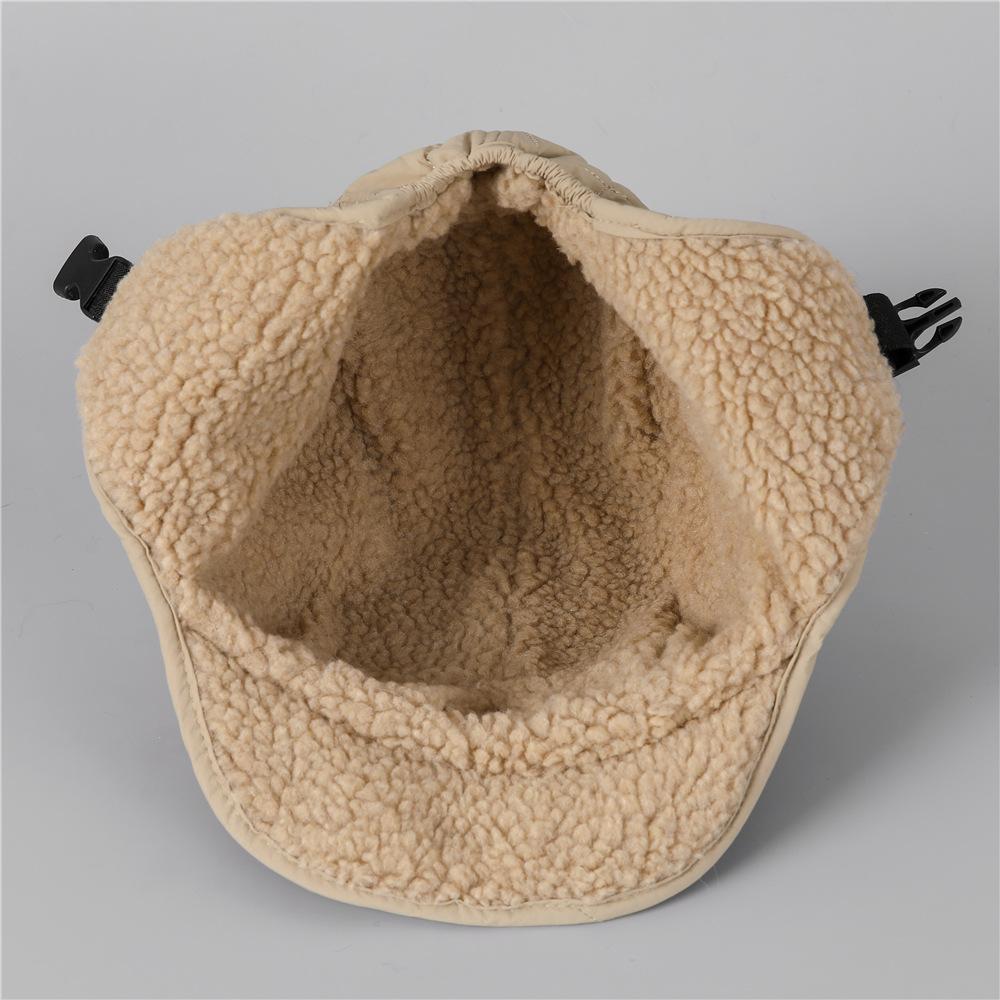 Double-Sided Lamb Plush Lei Feng Hat Women'S Winter Thickened Warm Ear Protection Hat Outdoor Ski Cycling Flight Hat