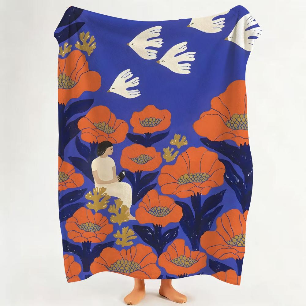 Illustrator V Virginie Cognet Throw Flannel Throw Blanket Suitable for Sofa Living Room Bedroom