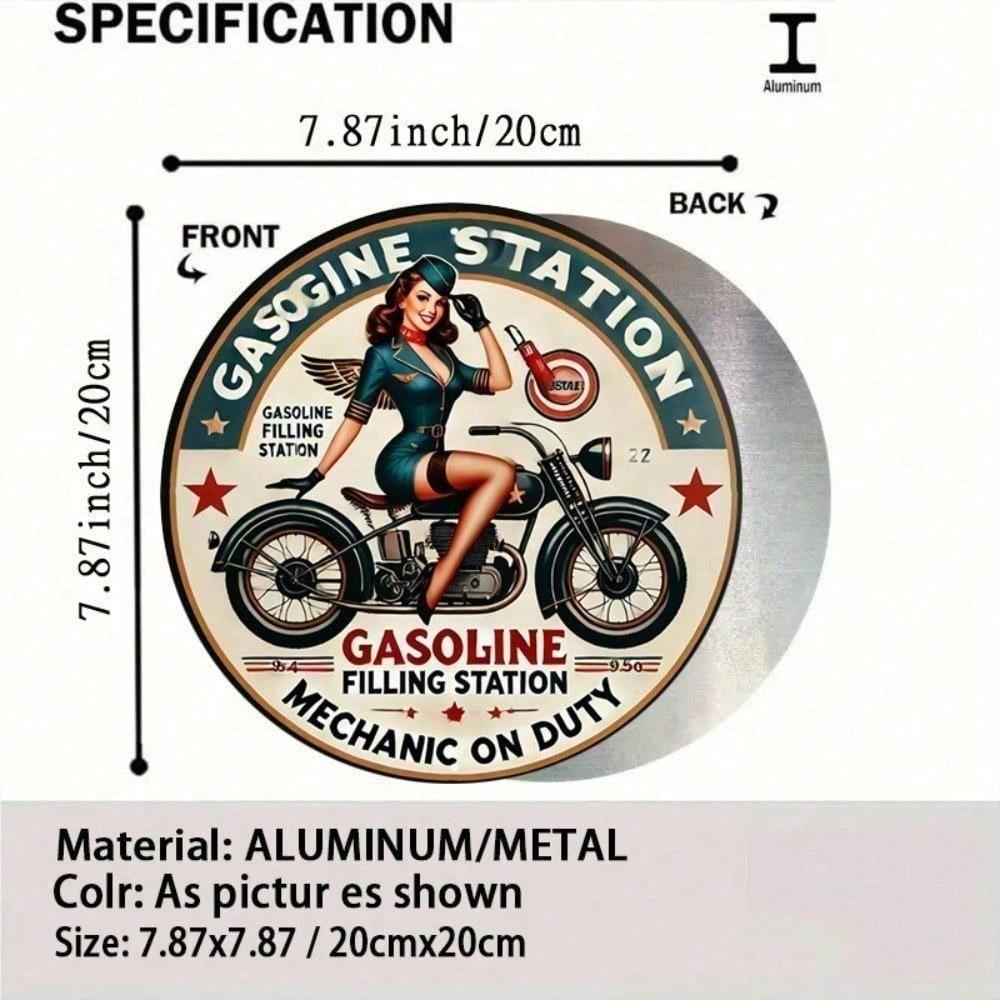 Vintage Garage Decor 8x8 Inch Retro Motorcycle Metal Tin Sign Industrial Wall Art Man Cave Pub Bar Workshop