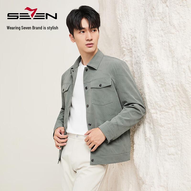 Septwolves Men's Printed Workwear Lapel Jacket