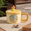 Cute Cartoon Star Cup High Value Ceramic Mug Large Capacity Couple Water Cup with Lid Coffee Cup Gift
