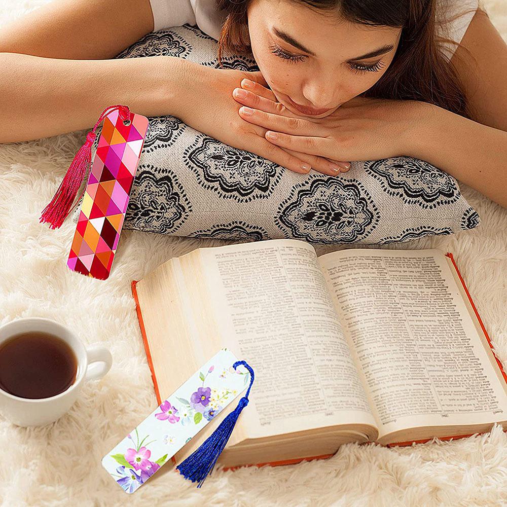 Sublimační kovové záložky s barevnými střapci pro DIY vzory pro tepelný přenos