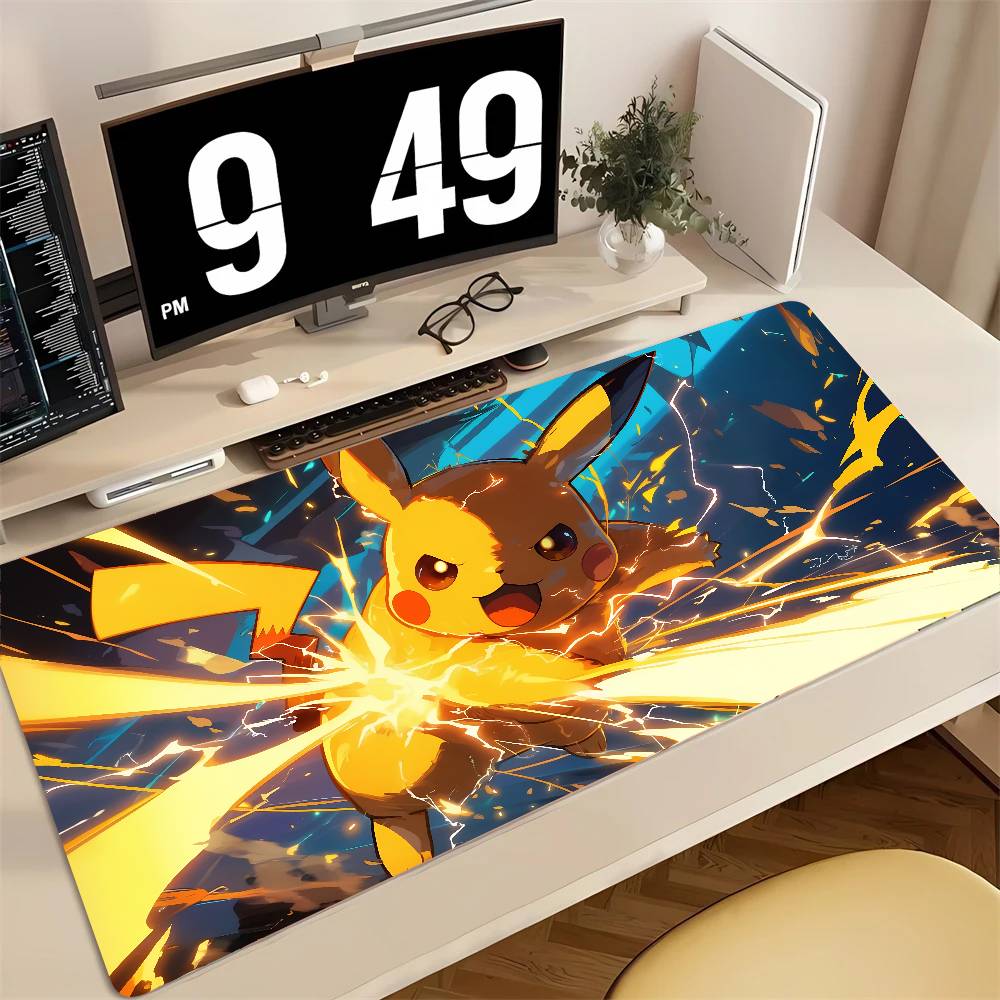Pokemon Pikachu Gaming Mouse Pad Large Rubber Keyboard Desk Mat With 2MM Lock Edge Design