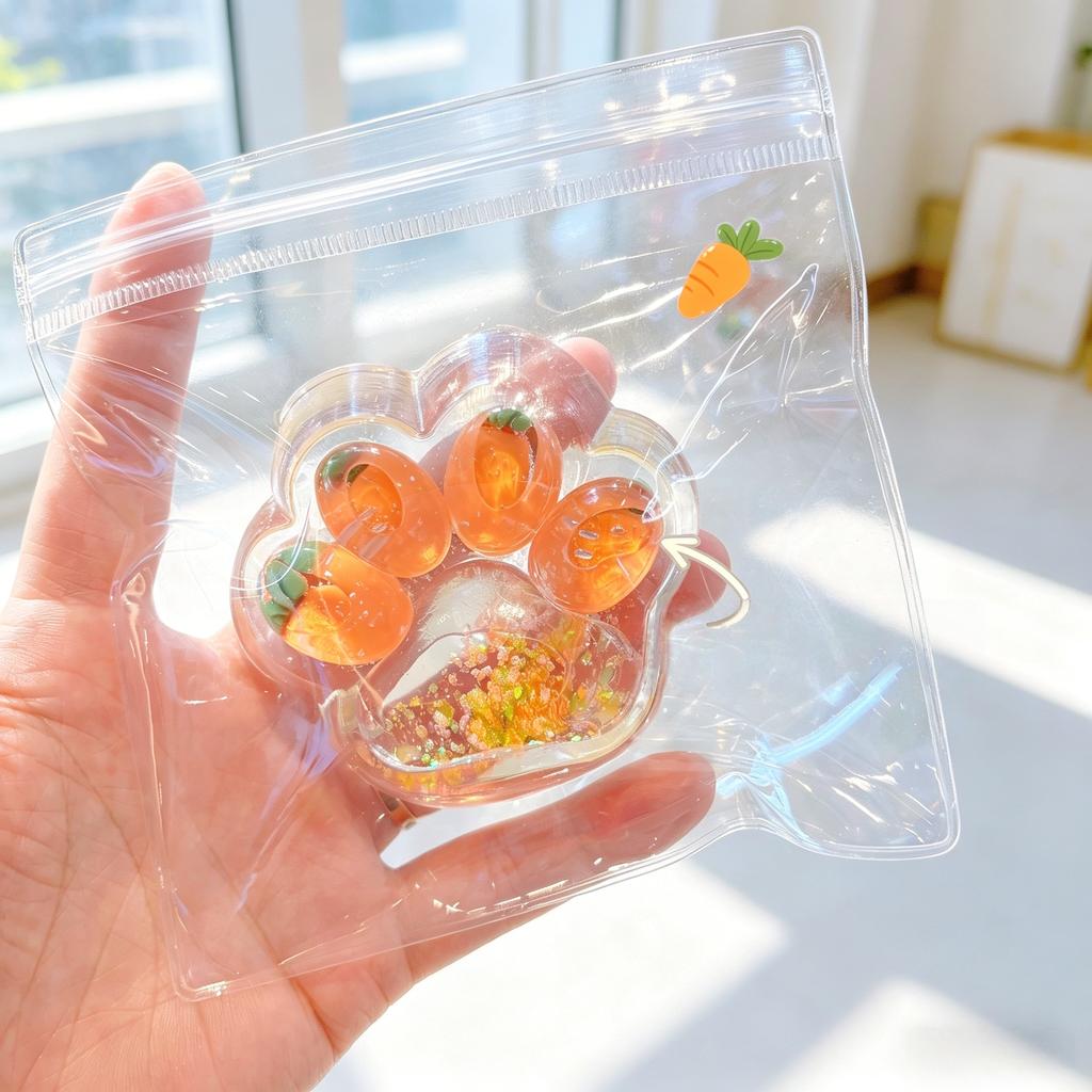 Handmade Resin Cat Paw Shaker Set, Fruit Filled Glitter Phone Stand, Kawaii Cat Lover Gift, Desk Decor Keychain