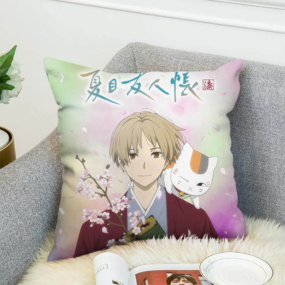 Natsumes Book Of Friends Pillow Case For Car Sofa Decorative Home Double-sided Print Plush Square Throw Pillow Cushion Cover