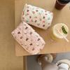 Fresh Quilted Hand-Held Cosmetic Bag for Girls - Large Capacity Cute Storage for Stationery and More
