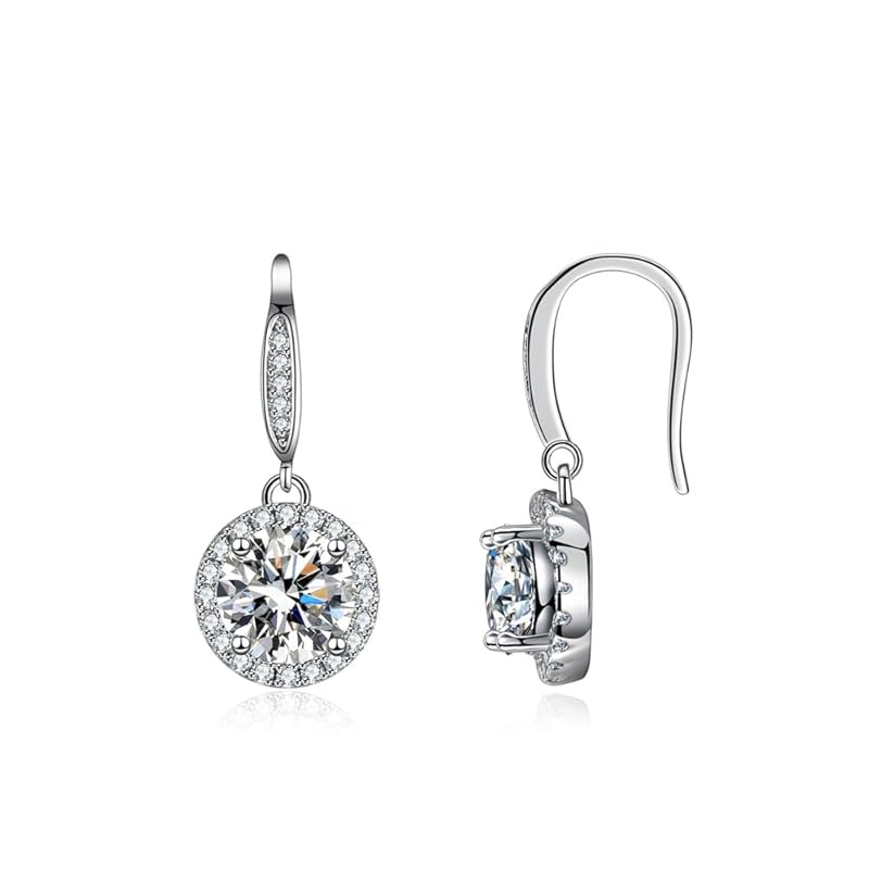 

Shandtsuki zirconia earrings birthday stone dangling earrings silver ladies earrings cubic zirconia drop earrings simple office piercing business