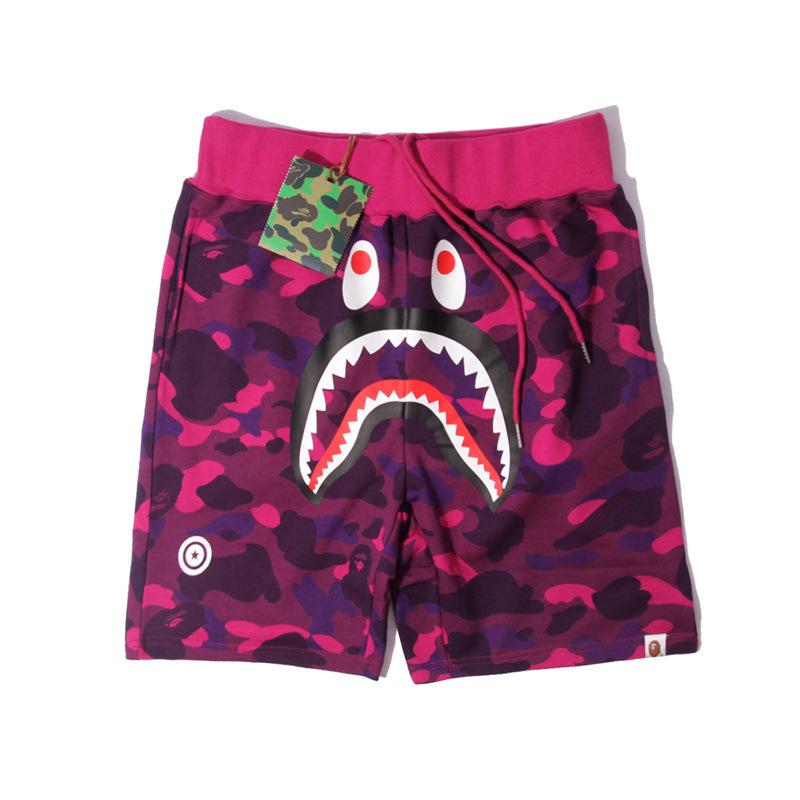 Pantaloncini Casual Bape Shark Camo da Uomo Estivi da Spiaggia Board Shorts a 5 Tasche Pantaloncini da Campo Streetwear