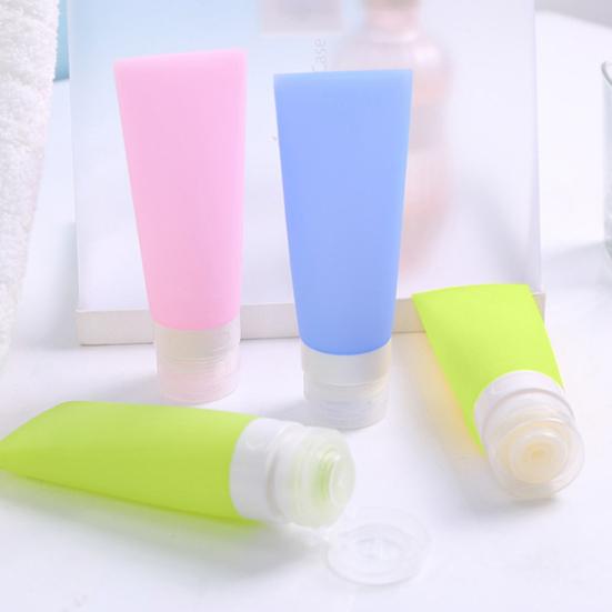 3Pcs 38/60/80ml Travel Silicone Lotion Shampoo Shower Gel Cosmetics Empty Bottle