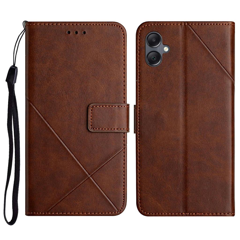 For Samsung Galaxy A06 4G Leather Case Line Pattern Wallet Phone Cover