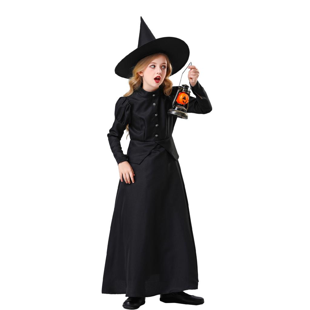 S-XL Children's Witch Costume, Witch Costume COS Costume Girls Festival Performance Costume Halloween Performance Costume