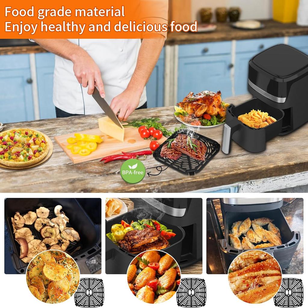 Air fryer Grill Pan for BLACK+DECKER Purify 6QT Air Fryer, 8.1’’×8.1’’ Air Fryer Replacement Parts Grill Plate Crisper Plate Accessories
