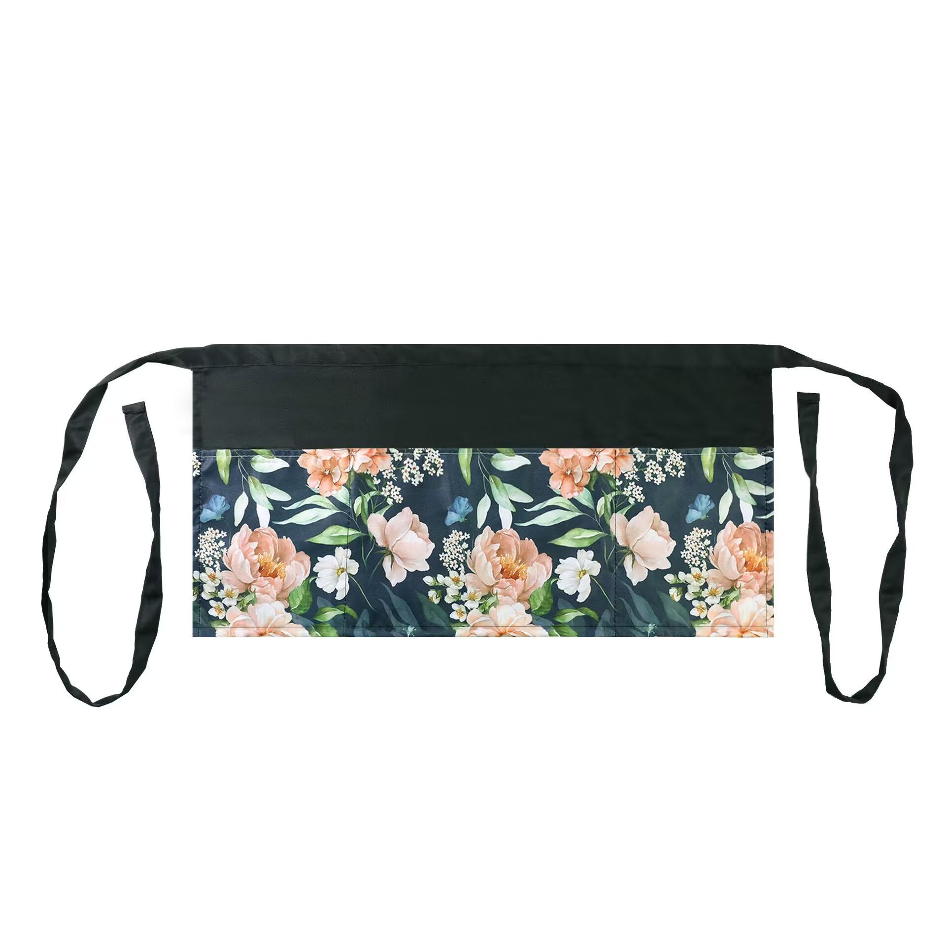 

Фартук полуталии полиэстер водонепроницаемый и пятноустойчивый с 3 карманами ресторан кафе фартук официант чёрный