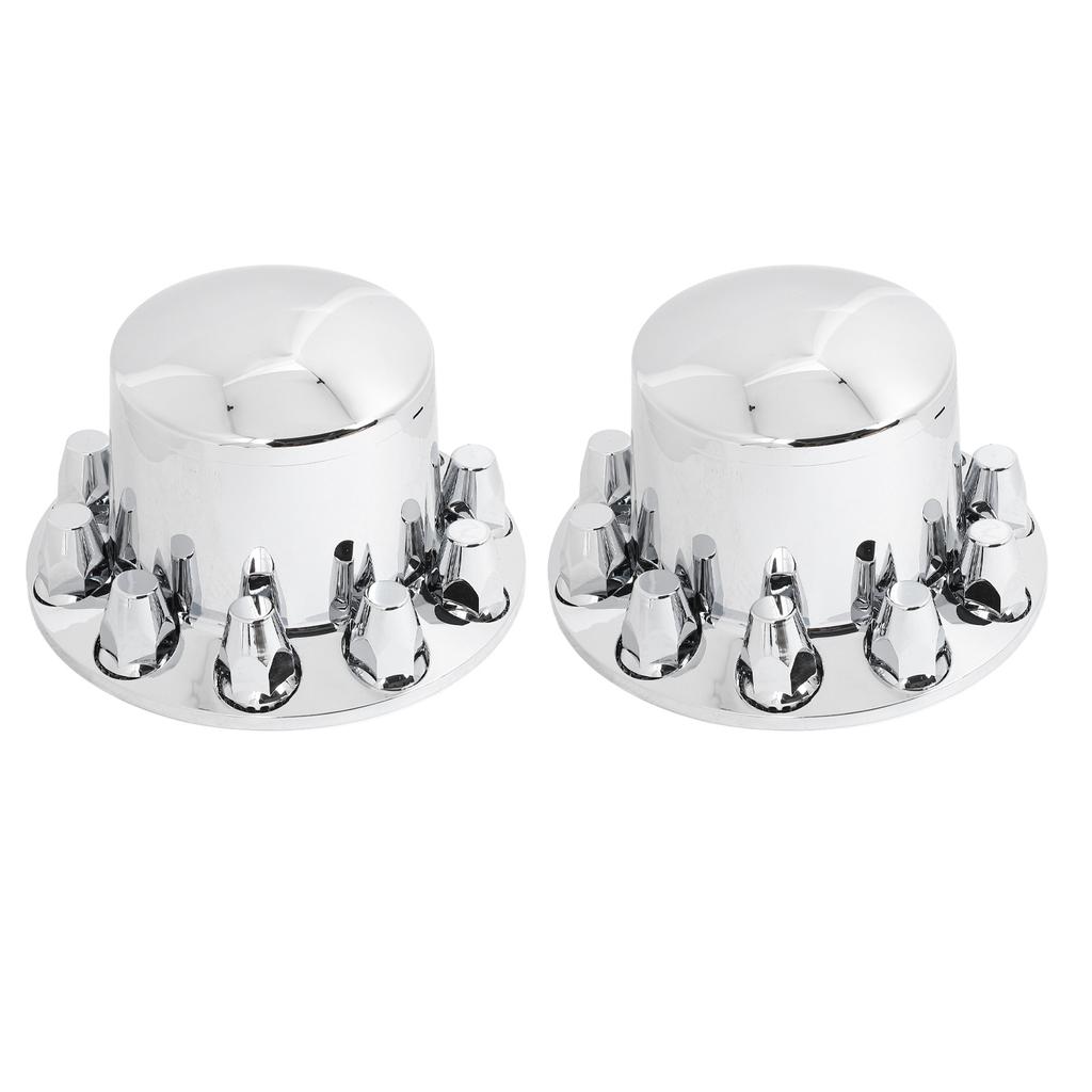 2PCS Rear Wheel Axle Covers Kit Chrome Plated Prevent Rust for Most Trucks Trailers Vehicles with 33mm Flange Lug Nuts