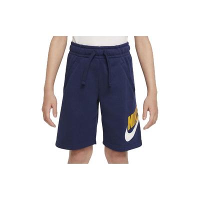 Sportswear Club Fleece Printed Letter Logo Drawstring Straight-Leg Shorts Kids Bottoms Blue CK0509-411
