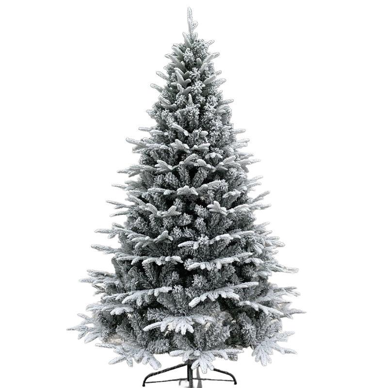 New PE Mixed Snowfall Christmas Tree with Automatic Features and Flocked Cedar Decorations