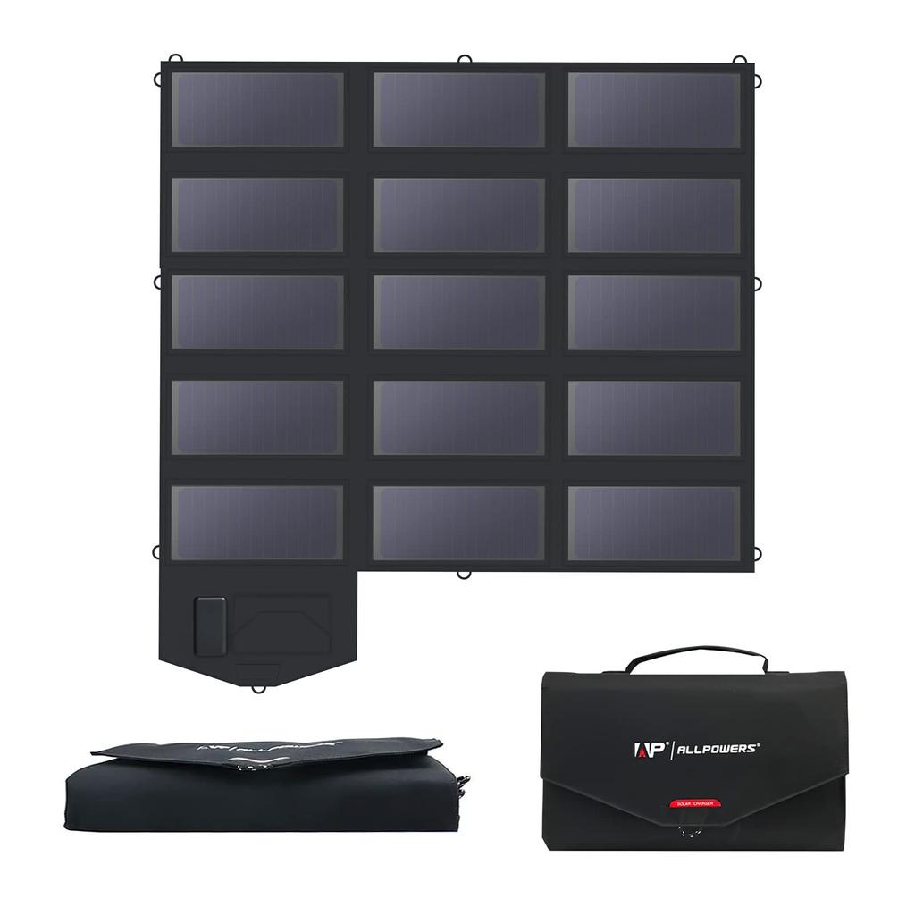 Upgraded ALLPOWERS SP100 Solar Monocrystalline Solar Charger with 18V DC 60W Rapid Power Compact and IP67 Waterproof and Portable Solar Power Supply
