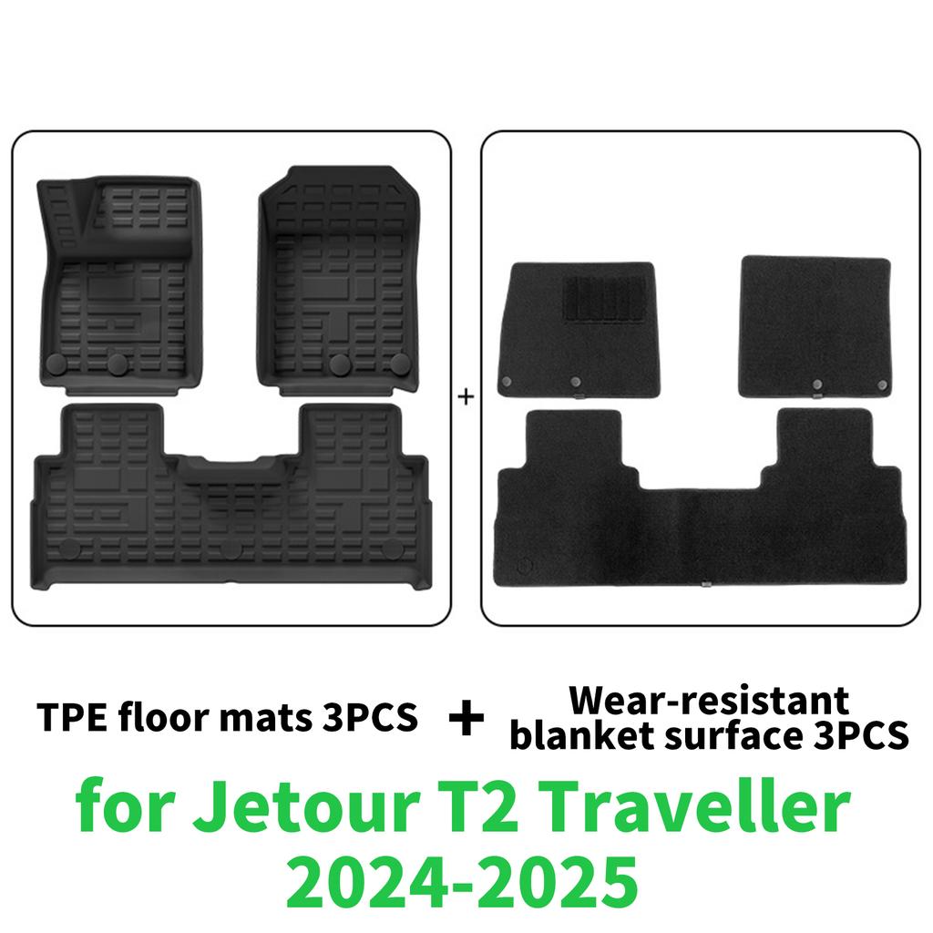for Jetour T2 Traveller 2025 2025 Custom TPE floor Mats Full Set Eco-Friendly Waterproof All-Weather Floor Liners Accessories