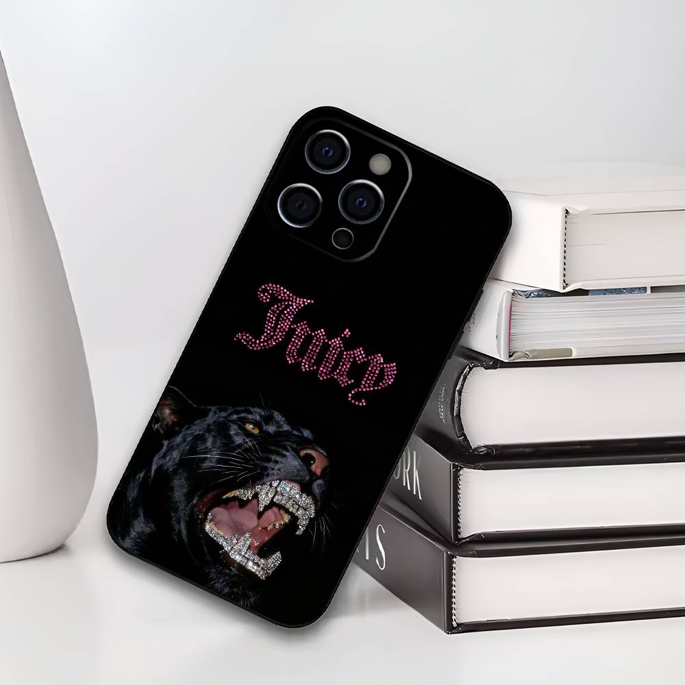 J-JUICY C-COUTURE Phone Case For iPhone 17,16,15,14,13,12,11 Plus,Pro Max,XS,Soft Black Cover