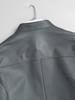 JINLUN Goatskin Leather Biker Genuine Single Motorcycle Black Men's Jacket, Leather, Breasted, Jacket, (L, Gray)