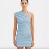 European and American summer sexy backless dress, hot-selling irregular diagonal neck dress pleated hip skirt