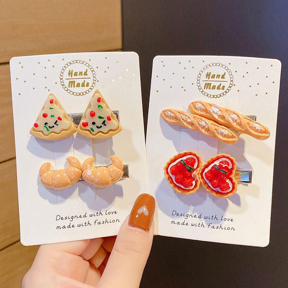 Food Croissant For Girls Hot Dog Duckbill Side Clips Women Hair Clips Korean Barrettes BB Hairpins