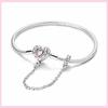 925 Sterling Silver Bracelet Star Moon Blue Eyes Zircon Heart Safety Chain Bracelets Snake Bone Chain Fit DIY Charms Jewelry