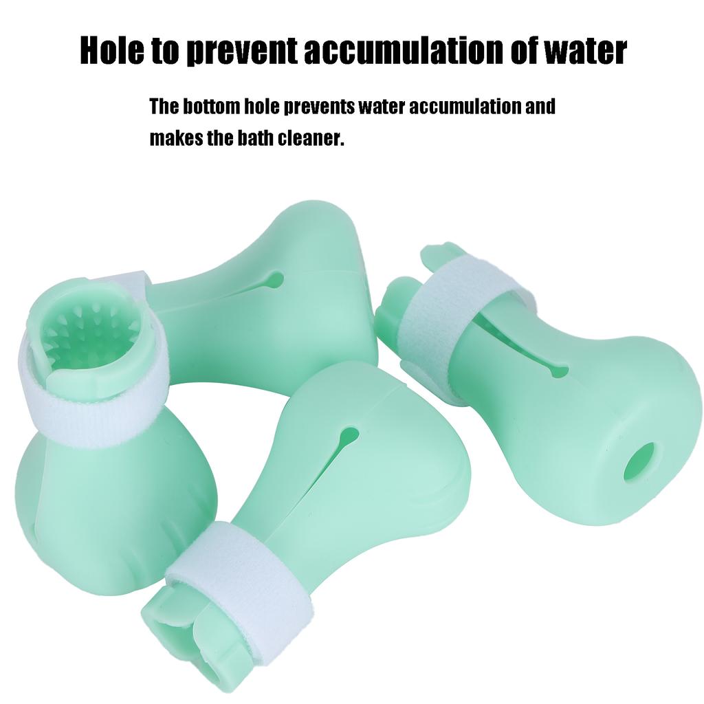 4pcs AntiScratch Cat Foot Covers   Silicone Pet AntiOff Claw Shoes Boots Cover(Mint Green )