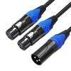 50cm Professional Y-Splitter 3Pin Balanced Microphone Cable Male To Female Y Type Adapters Cord M To Two F Wire