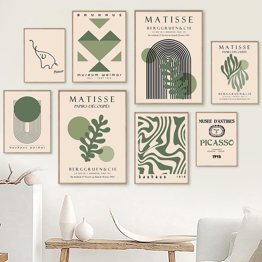 Abstract Matisse Bauhaus Picasso Exhibition Modern Wall Art Prints Canvas Painting Posters Wall Pictures For Living Room Decor No Frame