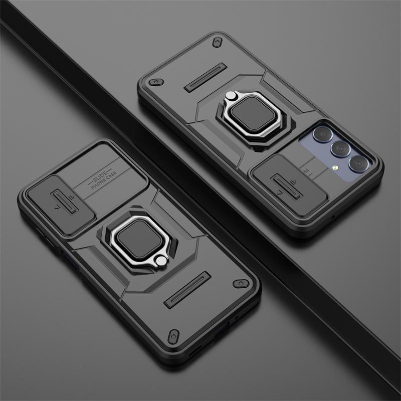 For Samsung Galaxy M35 5G Case Slide Camera Ring Holder Armor Phone Case for SumsungM35 Sumsung Samsang M35 M 35 35M 2024 Cover