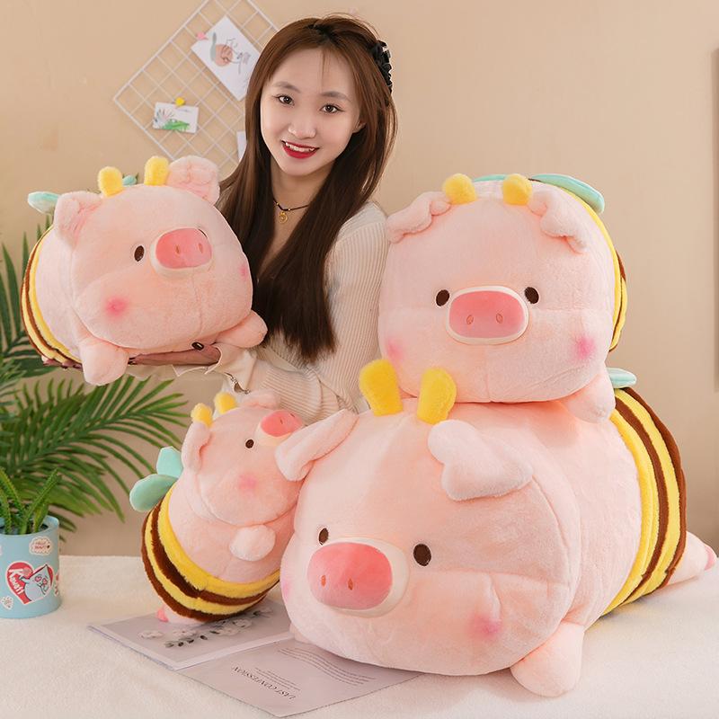 Bee pig doll plush toy girl sleeping on the bed doll girlfriend birthday gift grab machine doll