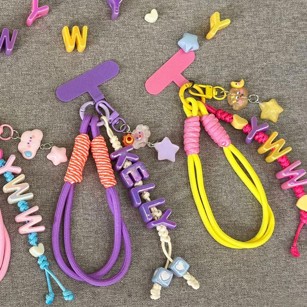 1pc personalized custom colorful acrylic letter keychain, star pendant, bag/mobile phone charm, Valentine's Day/Christmas gift