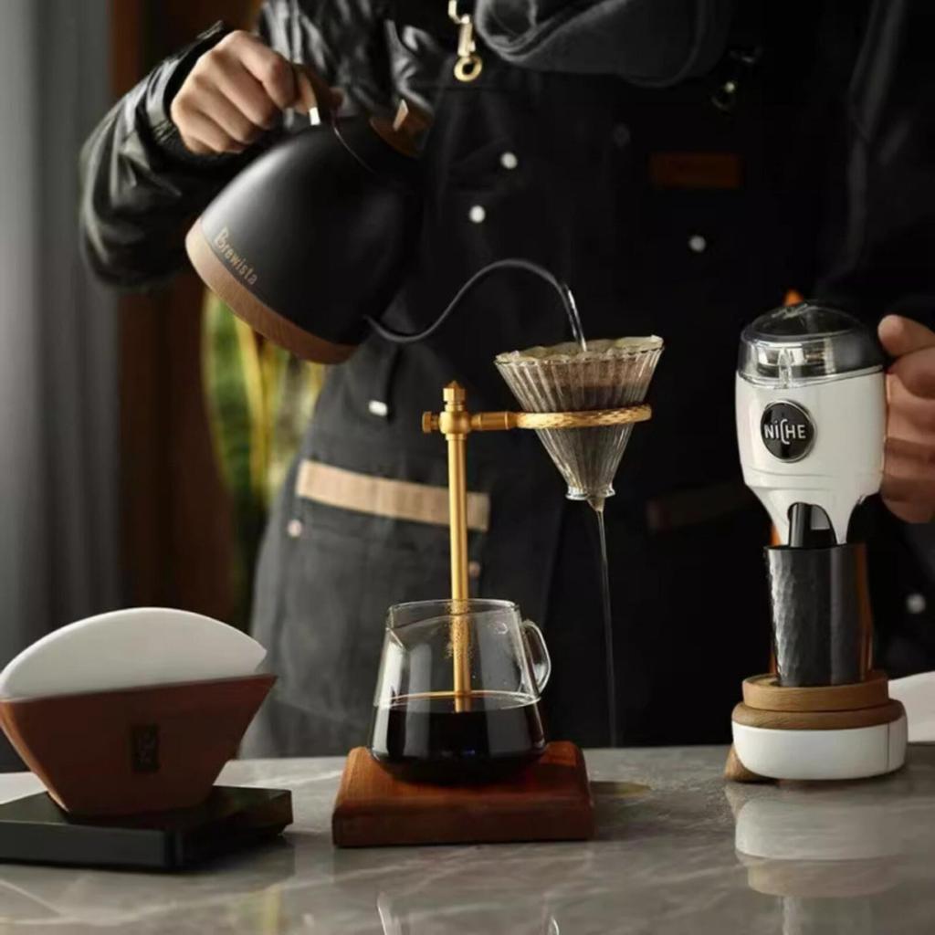 Coffee Dripper Stand with Wooden Base Minimalist Pour Over
