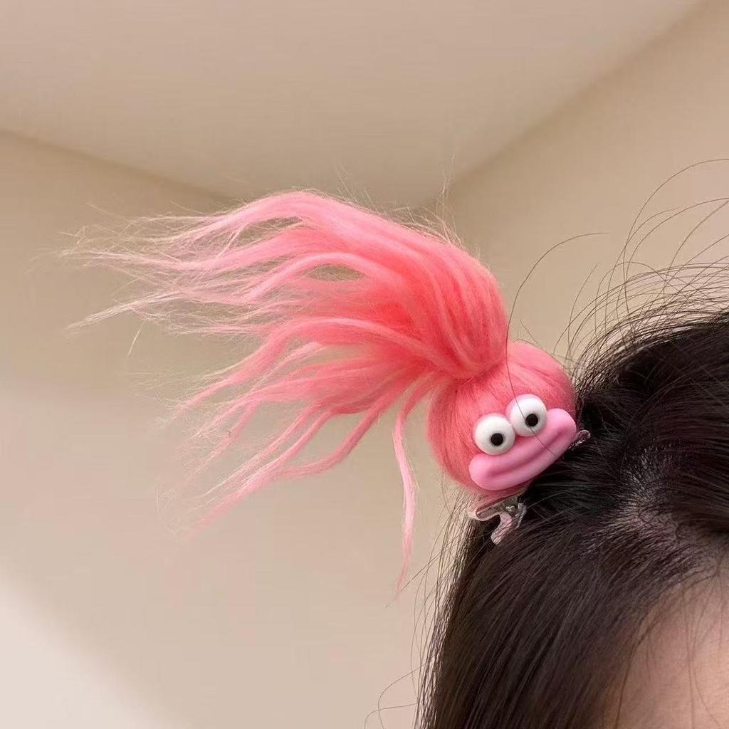 Super Cute Plush Doll Hair Clip Funny Sunglasses Design Ugly Cute Dopamine Duckbill Hairpin Girls Present