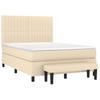 Boxspringbett mit Matratze Creme 140 x 190 cm Stoff