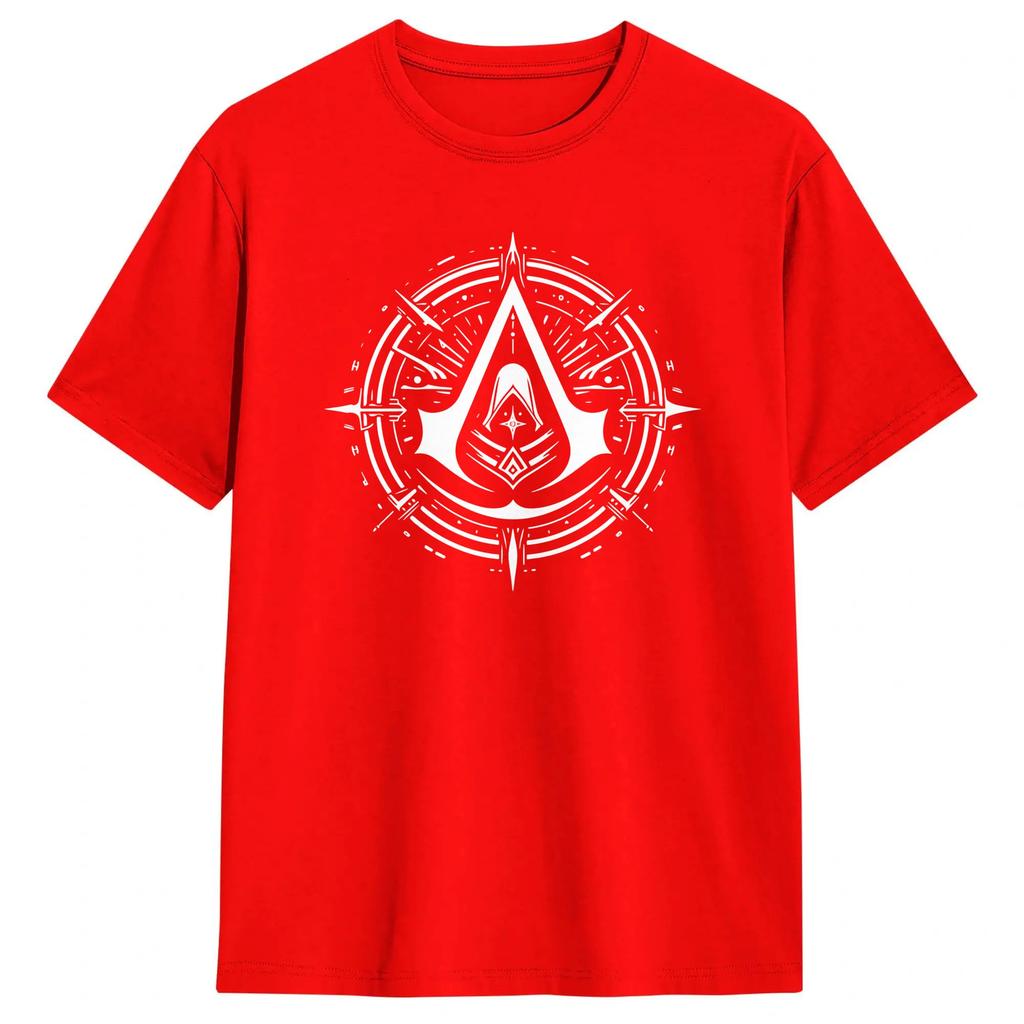 Unisexs T Shirt Assassins Creed Cryptic Symbol T Shirts Trending Beach Tee Shirt Y2k Fun Pure Cotton Tops Plus Size 6xl