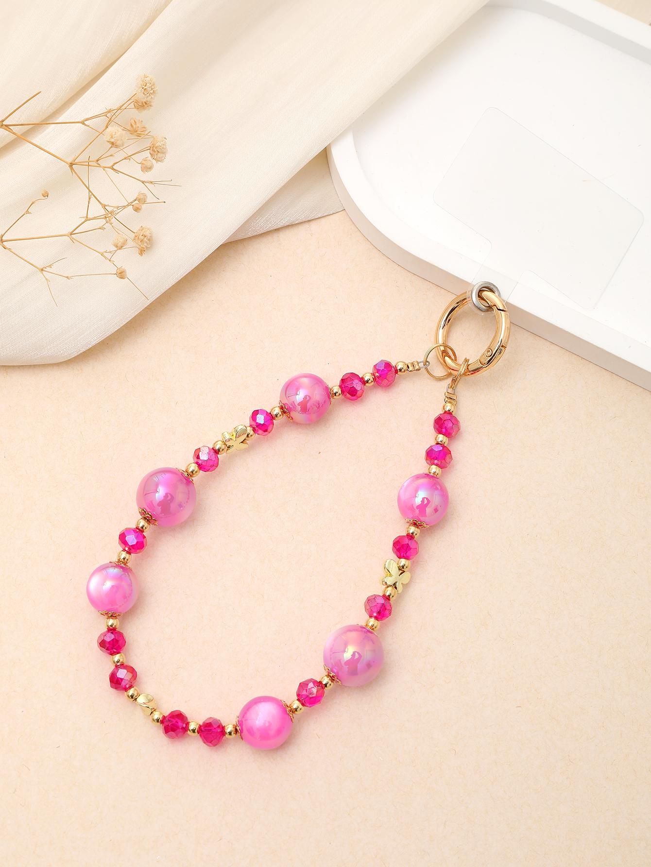 Creative New Crystal Mermaid Ji Beaded Mobile Pendant, Mobile Chain Decoration with Transparent Card Other