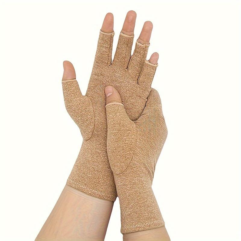 

1Pair Premium Fingerless Compression Gloves for Keep Warm, Daily, Typing, Sports, Workout - Thumb Brace Gloves for Women & Men S бежевый