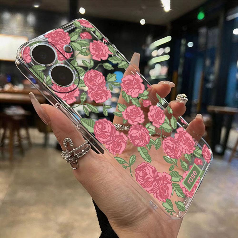 Romantic White Lace Phone Case For Xiaomi Redmi 13C 13 Note 13 12 11 10 8 Pro 10 9C 9A 10C 12C Flower Clear Transparent Cover