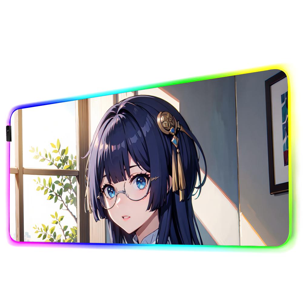 pela honkai star Mouse Pad RGB Gaming Mousepad Big LED Pad PC Desk Mat Luminous Mouse Pad Large Keyboard Mats Table Rug With