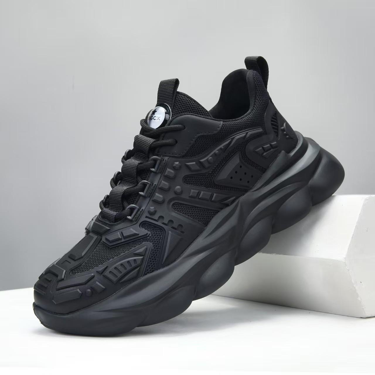 

Men s 2023 Autumn Casual Dad Shoes - Lightweight, Thick-Soled Mesh Sneakers 43 чорний