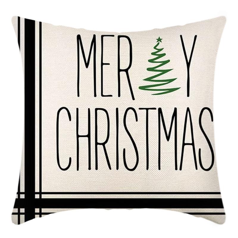 New Christmas Throw Pillow, Polyester Linen, Festive Dress Cushion, Bedroom Living Room Square Pillow, Cushion Pillow Case