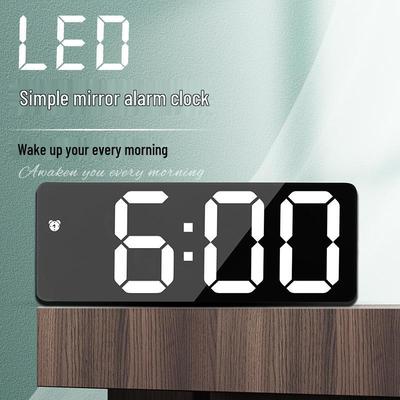 שעון מעורר אלקטרוני LED בעיצוב מינימליסטי, שימוש כפול בסוללה/חיבור לחשמל, Yida Time 0712.