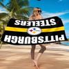 Asciugamano da Spiaggia Logo Pittsburgh Steelers, Asciugatura Rapida, Facile da Curare, Adatto Sia per il Fitness che per le Vacanze al Mare, Essenziale Sportivo