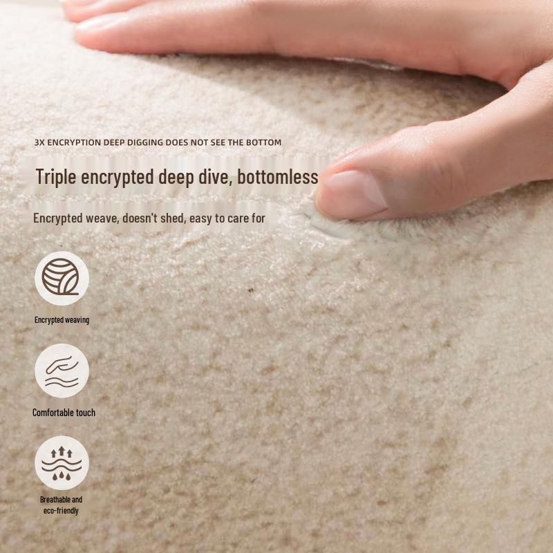 Krémový kulatý koberec: Vysoce kvalitní stylová podlahová rohož do ložnice, obývacího pokoje, pracovny, k pohovce nebo křeslu.